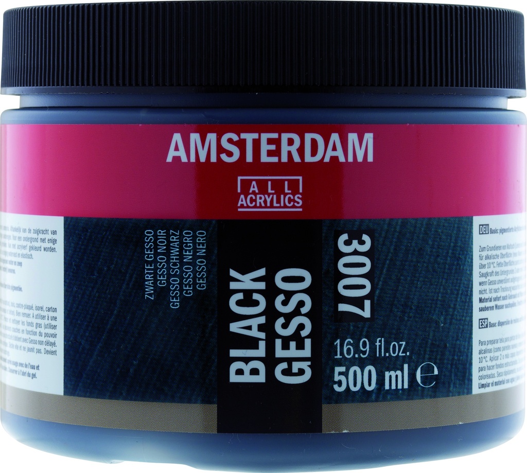 Amsterdam Acrylic Ground GESSO BLACK 500ML