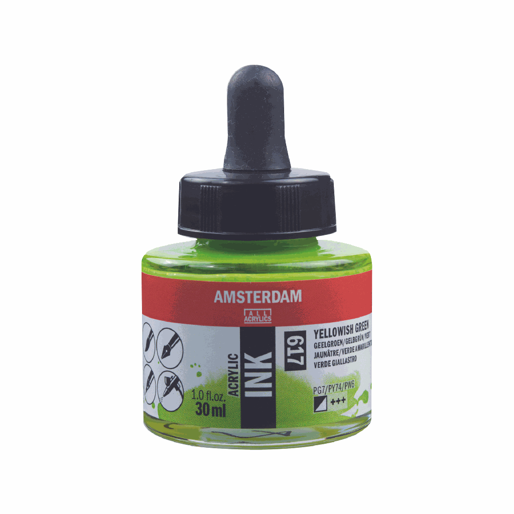 Amsterdam Acrylic Ink 30ML YLWISH GREEN **ND**
