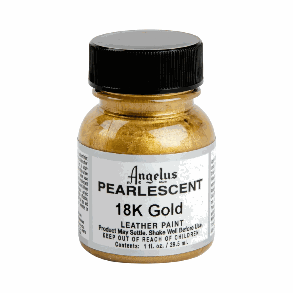Angelus Acrylic Leather Paint Pearlescent 18k Gold 1oz