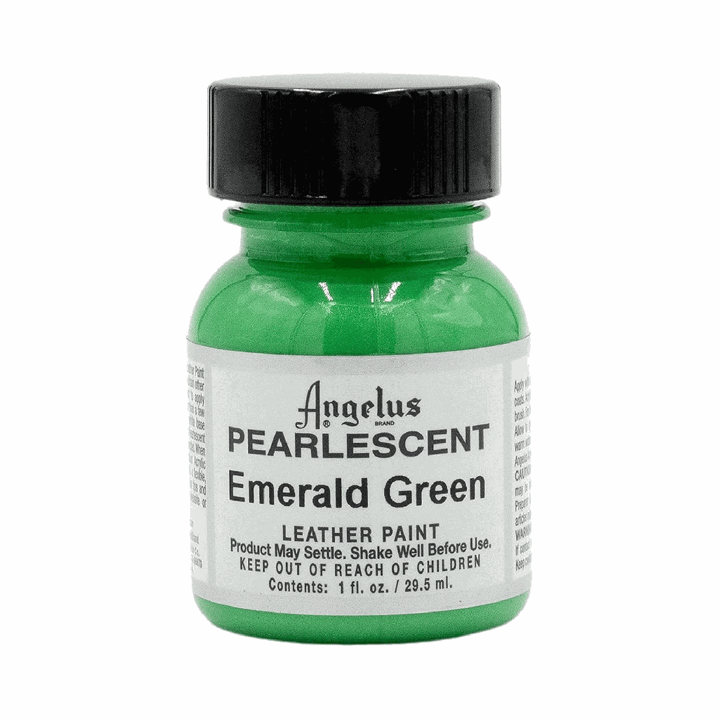 Angelus Acrylic Leather Paint Pearlescent Emerald Green 1oz