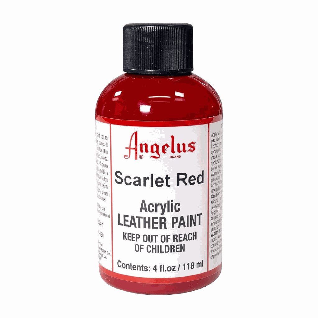 Angelus Acrylic Leather Paint Scarlet Red 4oz
