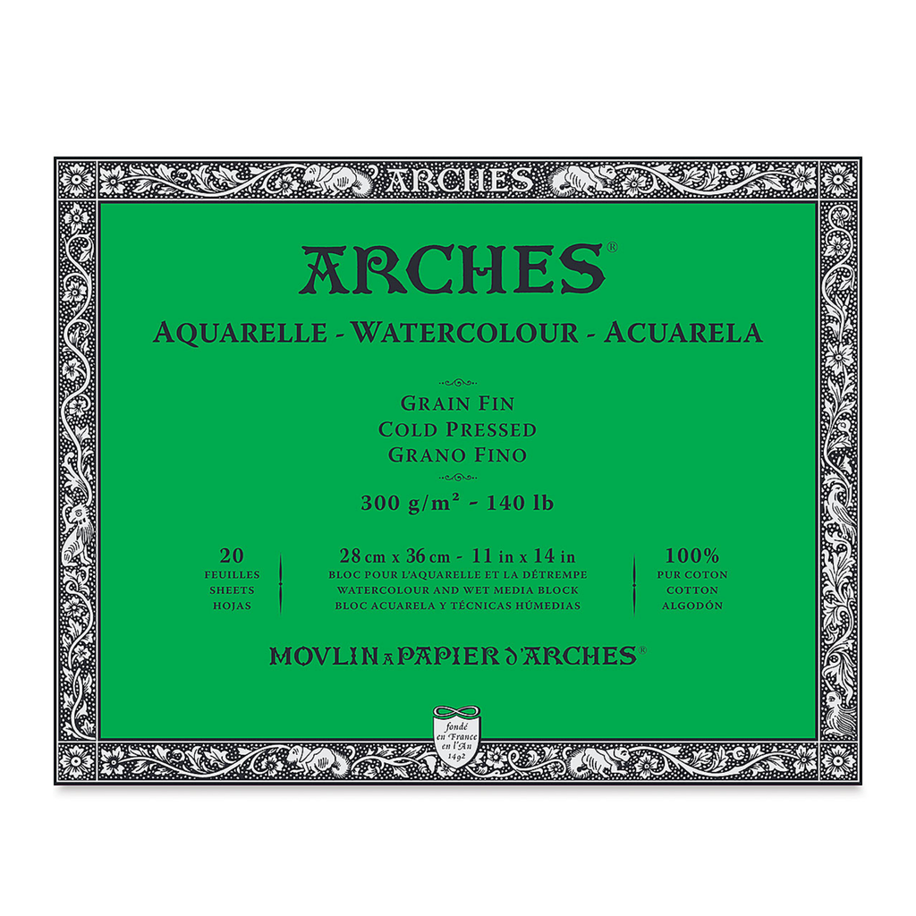 Arches Watercolour Block CP 140lb 11"x14" 20 Sheets