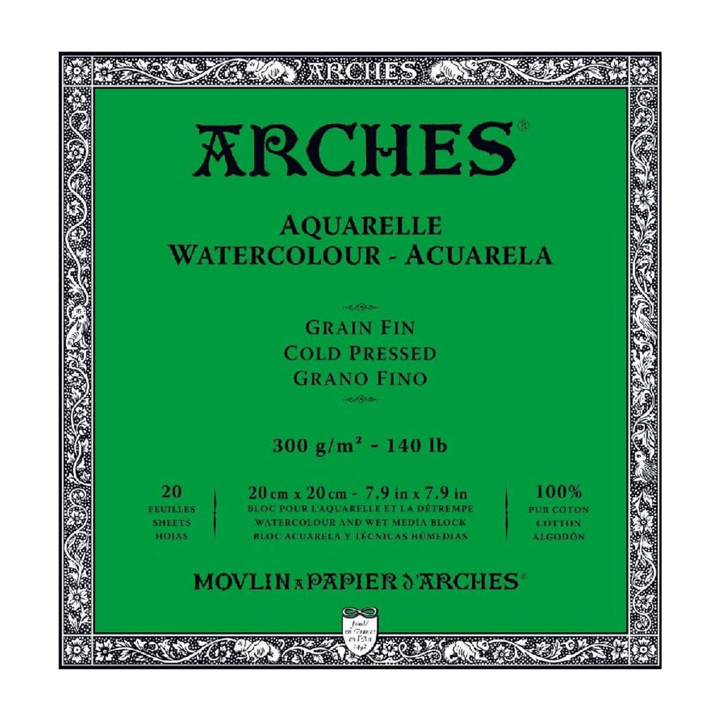 Arches Watercolour Block CP 7.9"x7.9" 140lb