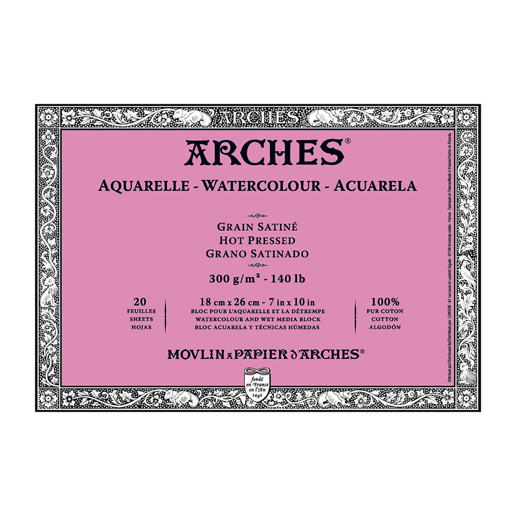Arches Watercolour Block HP 140lb 7"x10"
