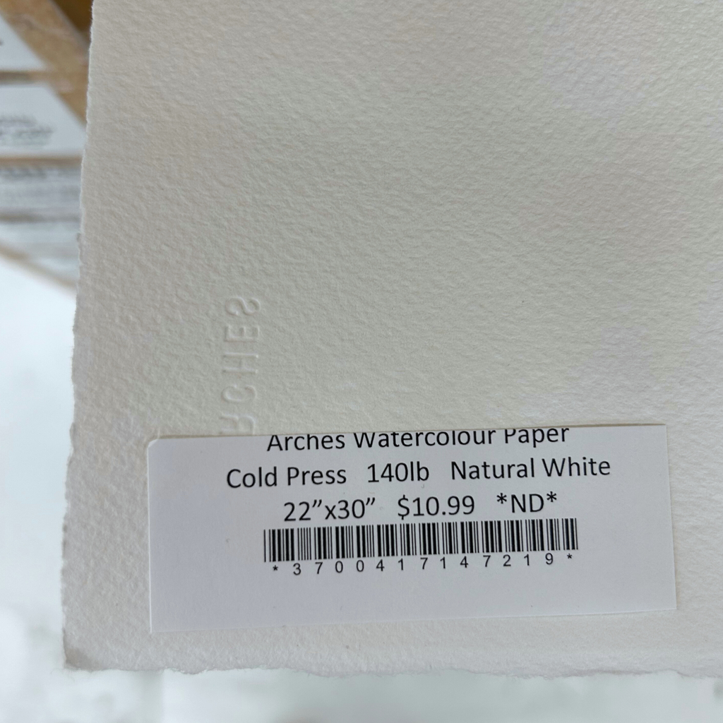 Arches Watercolour Paper CP 140lb Natural White 22" x 30" **ND**