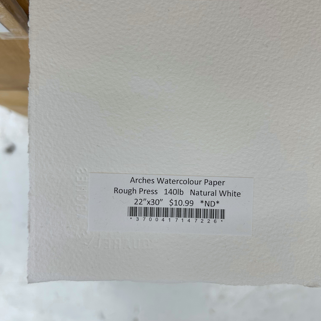 Arches Watercolour Paper RP 140lb Natural White 22" x 30" **ND**