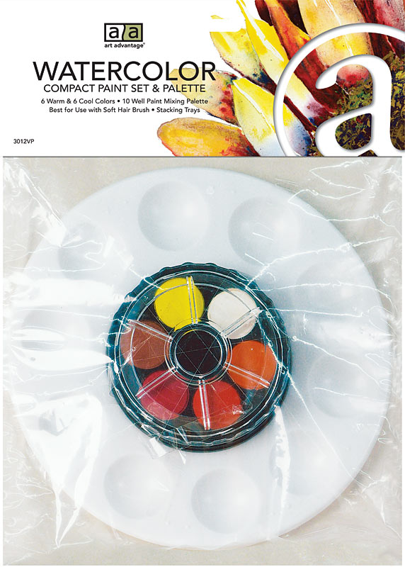 Art Advantage 12 Clr W/C Compact Set W/Palet
