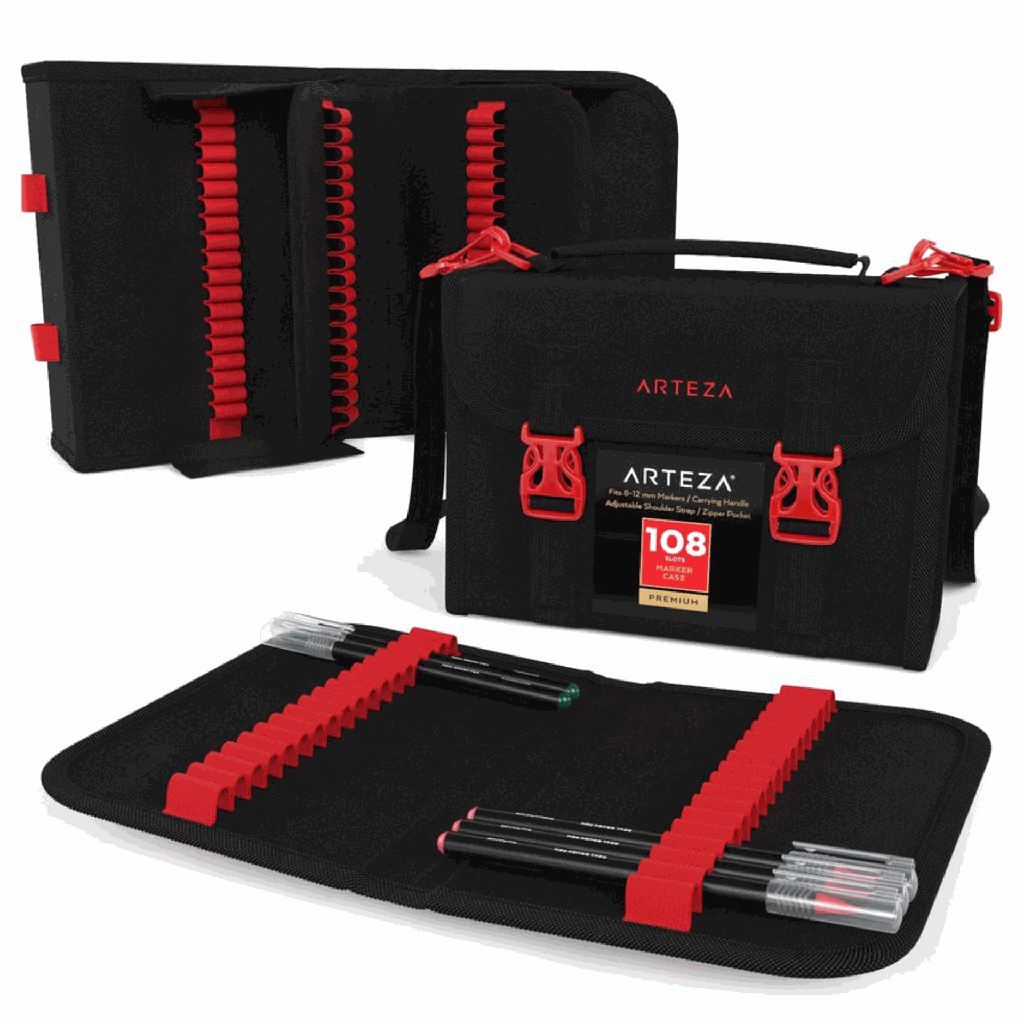 Arteza Premium Marker Case Holds 108 Markers