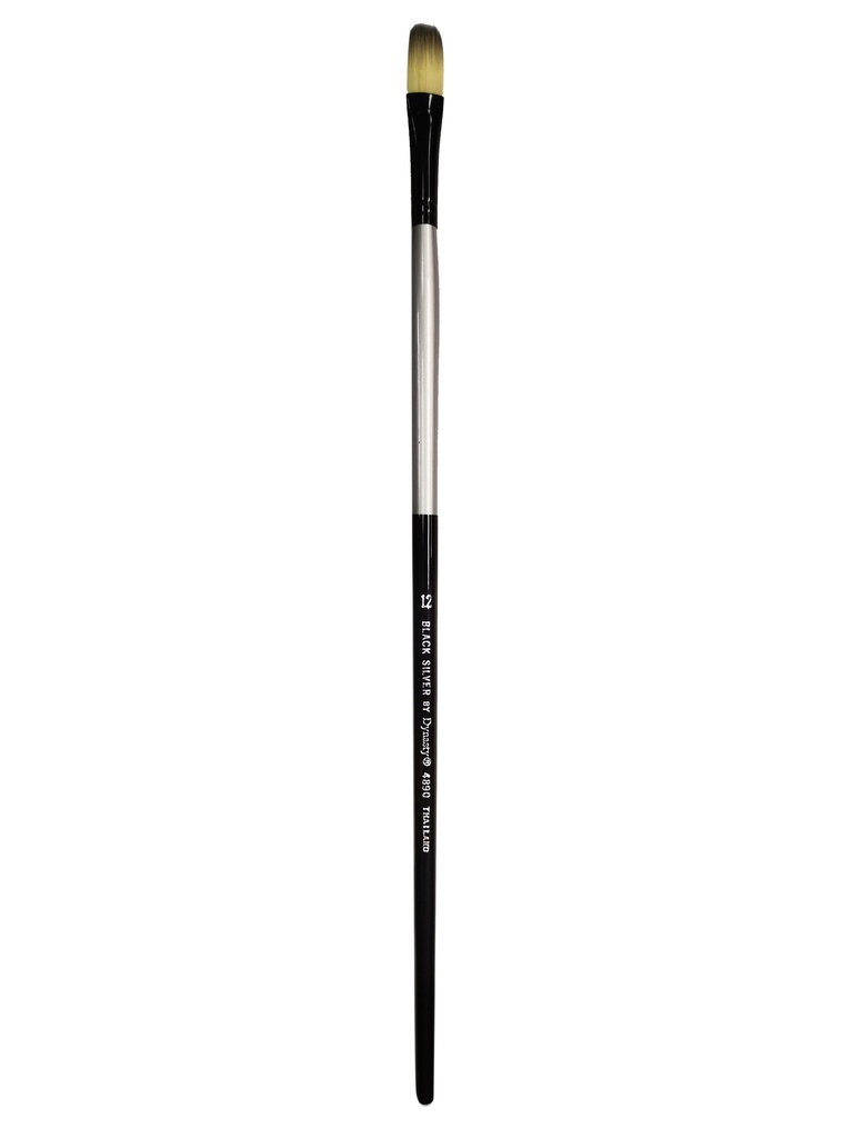 Brush Black Silver LH Filbert 12