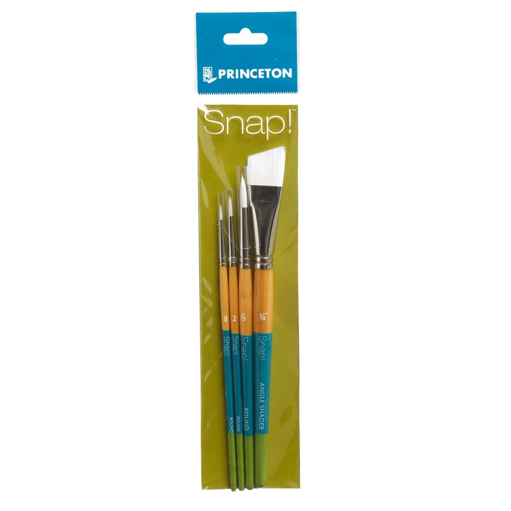 Princeton Brush SNAP Set 3 Round 0, 2, 6, Angular Shader 3/4"