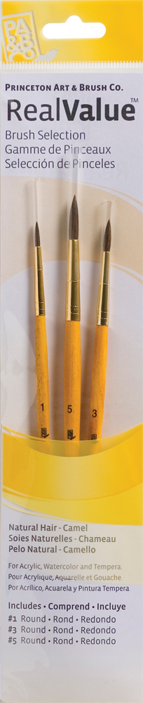 Brush Set 9100 Real Value Series - Camel Set of 3 brushes