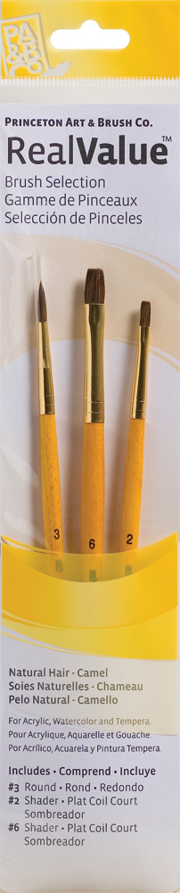 Brush Set 9101 Real Value Series - Camel Set of 3 brushes