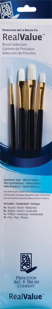 Brush Set 9130 Real Value Series - White Taklon Set of 4 brushes - LH