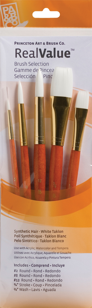 Brush Set 9152 Real Value Series - White Taklon Set of 5 brushes