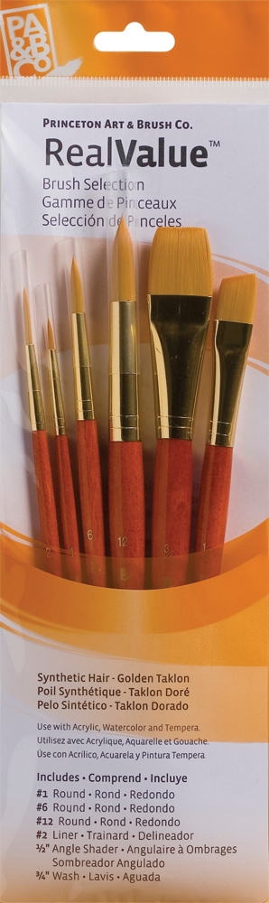 Brush Set 9153 Real Value Series - Golden Taklon Set of 6 brushes