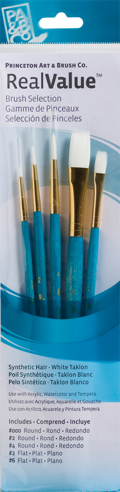 Brush Set 9174 Real Value Series - White Taklon Set of 5 brushes