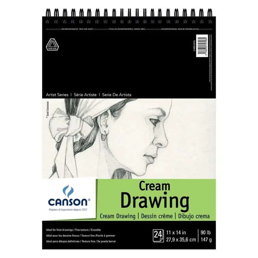 Canson 1557 Drawing Classic Cream Coil 11x14 90lb
