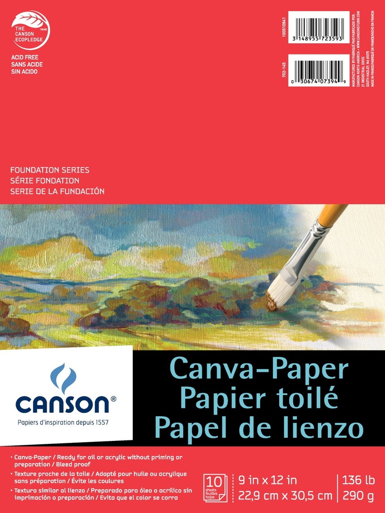 Canson Artist Series Canva-Paper Pad 9x12 136lb