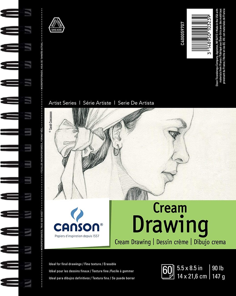 Canson Artists Series Cream Drawing 5.5x8.5 90lb