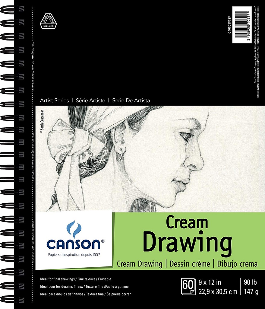 Canson Artists Series Cream Drawing 9x12 90lb
