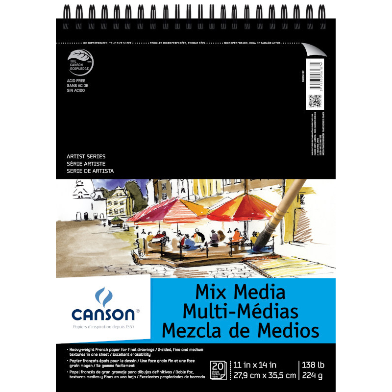 Canson Artists Series Mix Media Coil 11x14 138lb