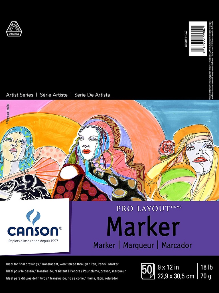 Canson Pro Layout Marker Pad 9x12 18lb