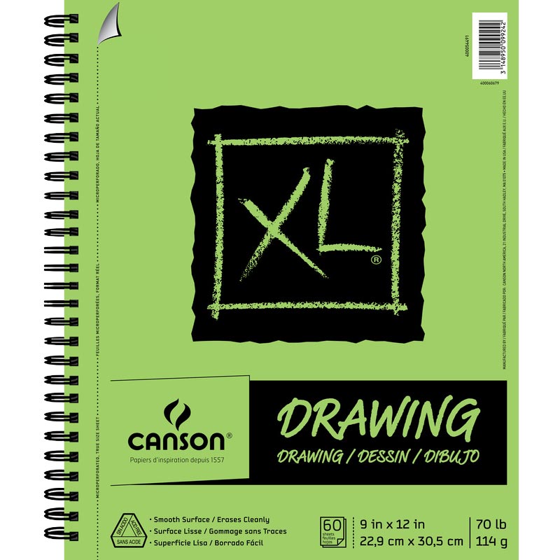 Canson XL Drawing Side Coil 9x12 70lb