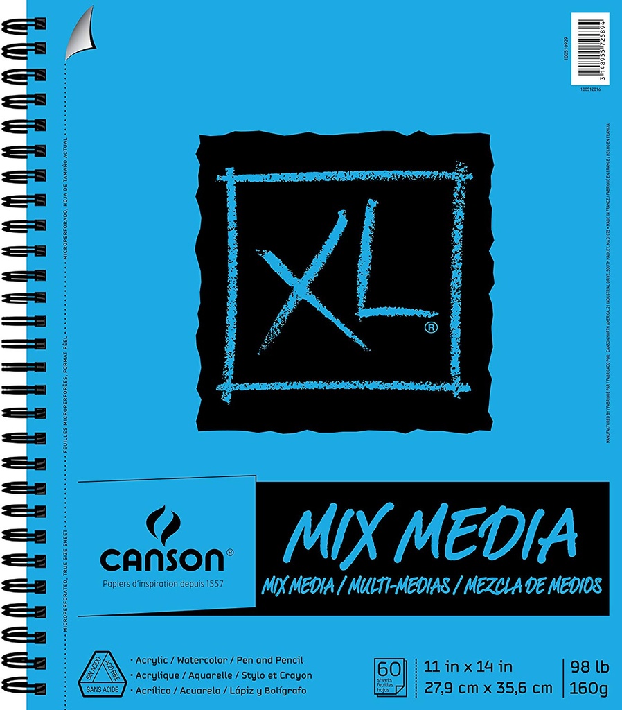 Canson XL Mix Media Coil 11x14 98lb