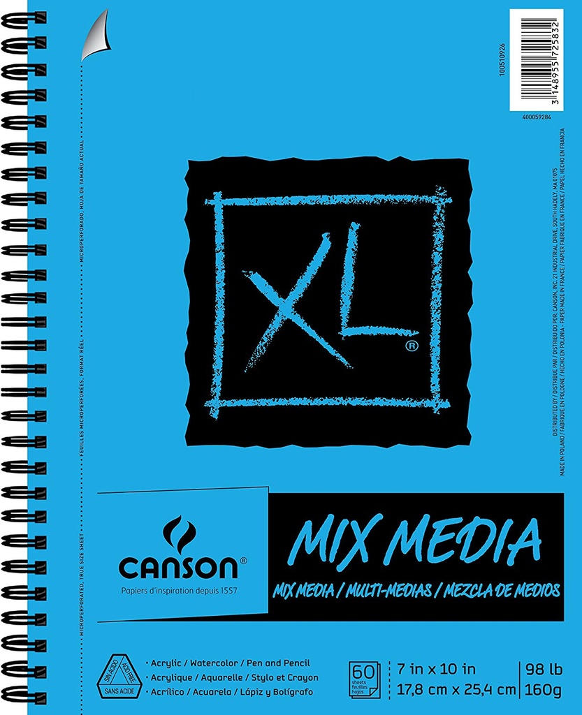 Canson XL Mix Media Coil 7x10 98lb