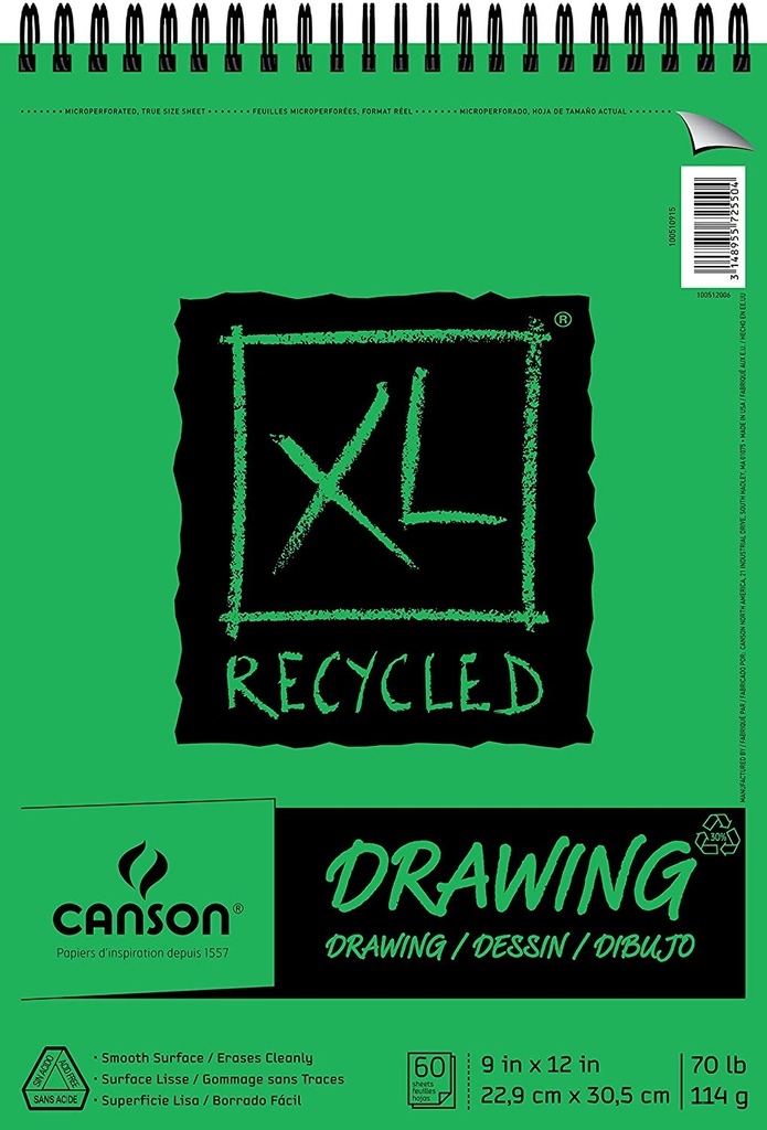 Canson XL Recycled Sketch Coil 9"x12"