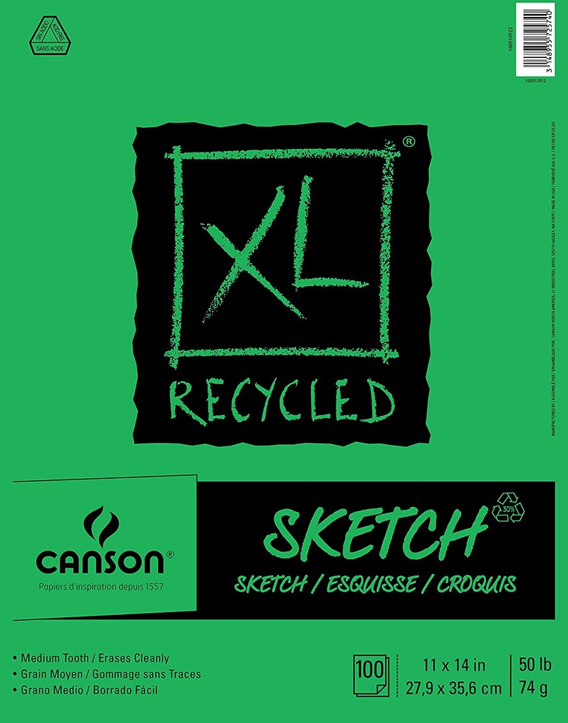 Canson XL Recycled Sketch pad 11x14 50lb