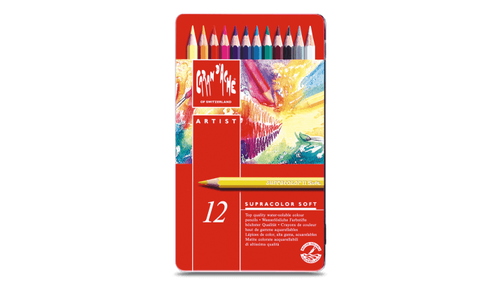 Caran D'Ache Supracolor Soft Water Soluble Coloured Pencil Set of 12 Colours **ND**