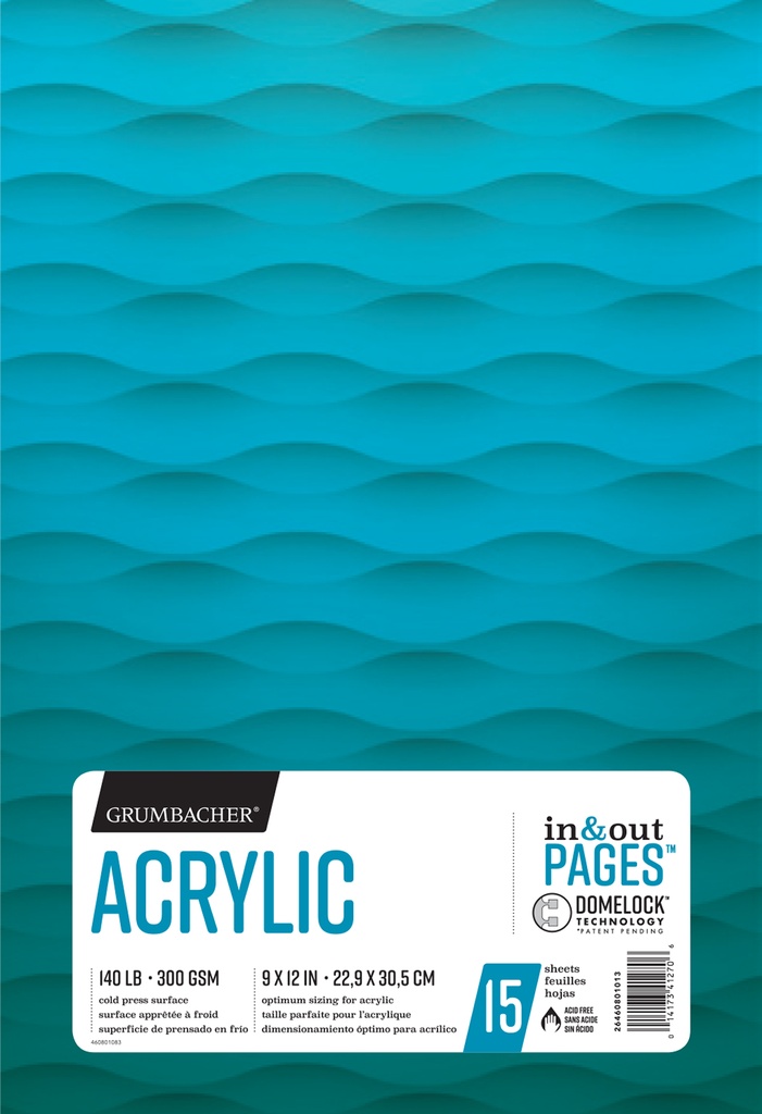 Chartpak Pad in & out PAGES Grumbacher Acrylic 140lb 9"x12"