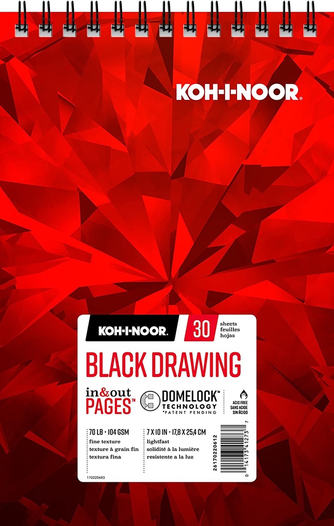 Chartpak Pad in & out PAGES Koh-I-Noor Black Drawing 70lb 7"x10"