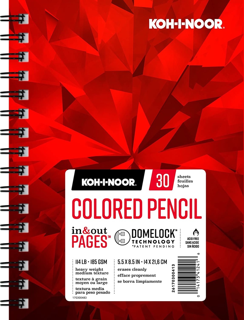 Chartpak Pad in & out PAGES Koh-I-Noor Coloured Pencil 185GSM 5.5"x8.5"