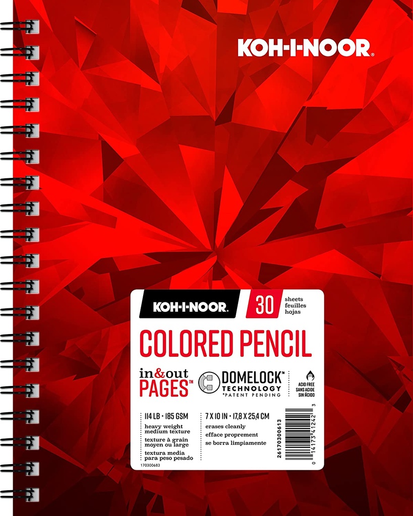 Chartpak Pad in & out PAGES Koh-I-Noor Coloured Pencil 185GSM 7"x10"