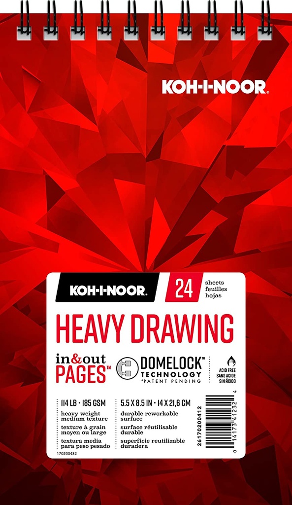Chartpak Pad in & out PAGES Koh-I-Noor Heavy Drawing 114lb 5.5""x8.5"