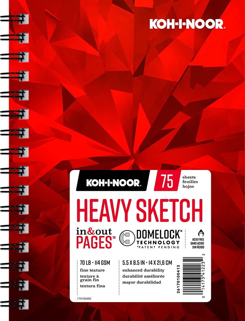 Chartpak Pad in & out PAGES Koh-I-Noor Heavy Sketch 70lb 5.5" x 8.5"