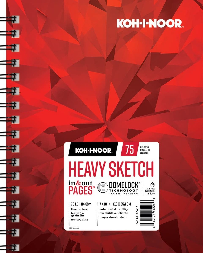 Chartpak Pad in & out PAGES Koh-I-Noor Heavy Sketch 70lb 7" x 10"