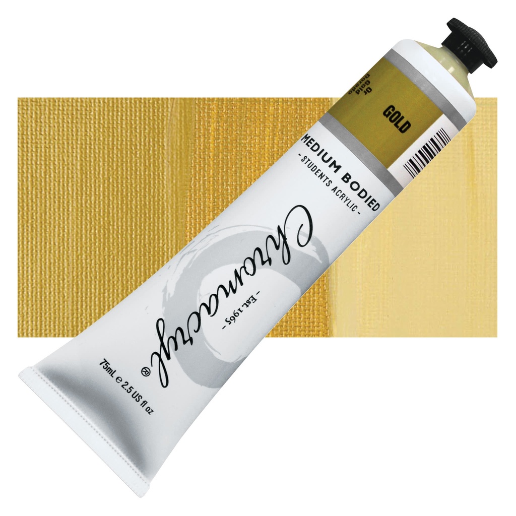Chromacryl Medium Bodied Student Acrylic 75ml Tube Gold   **ND**