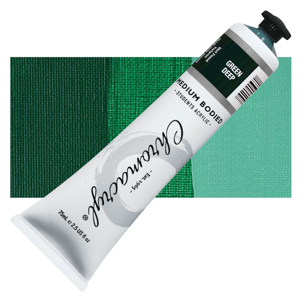 Chromacryl Medium Bodied Student Acrylic 75ml Tube Green Deep   **ND**