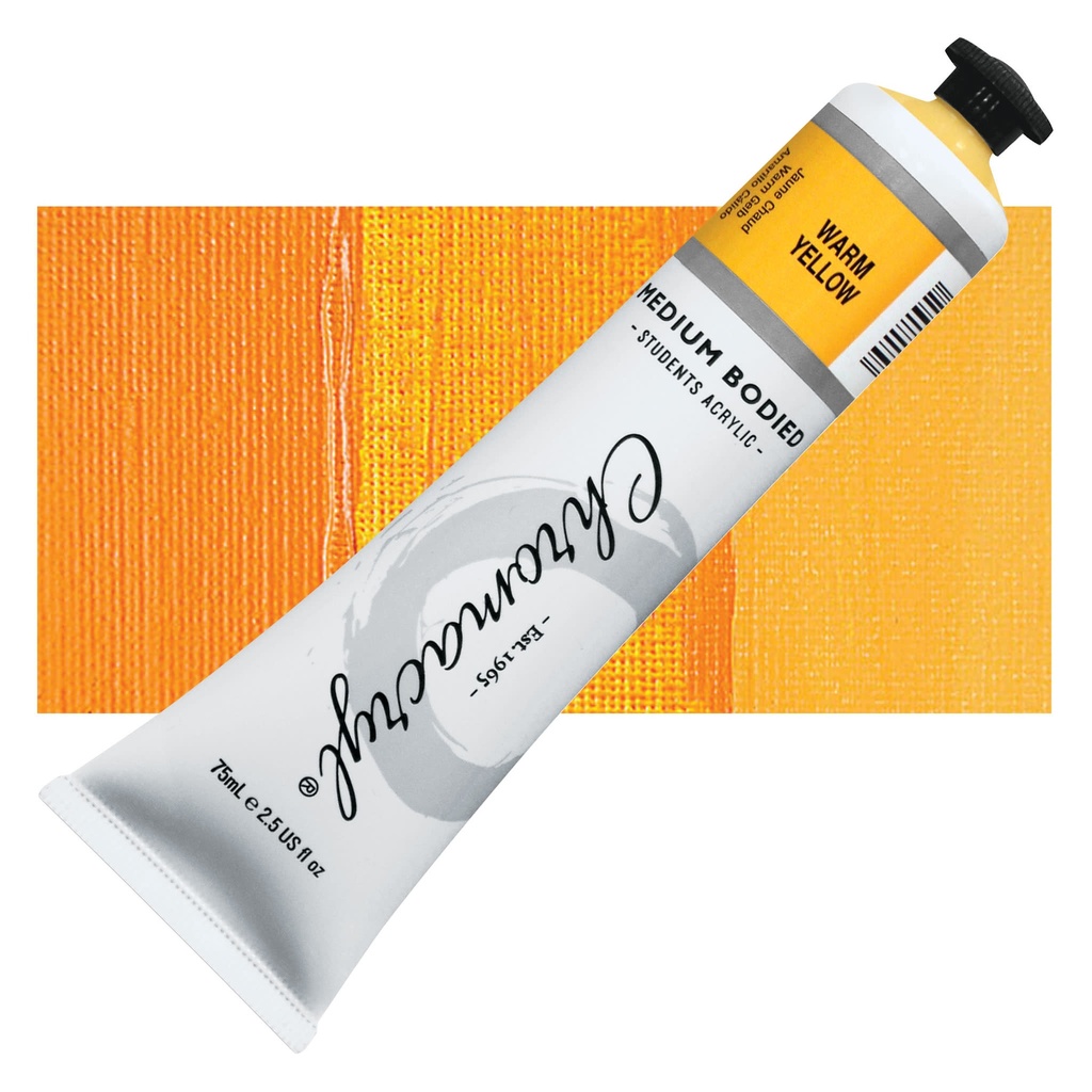 Chromacryl Medium Bodied Student Acrylic 75ml Tube Warm Yellow   **ND**