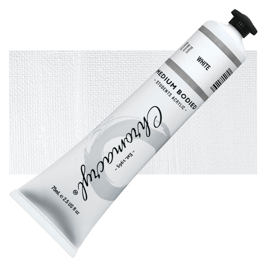 Chromacryl Medium Bodied Student Acrylic 75ml Tube White   **ND**