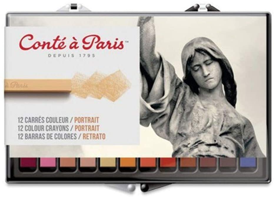 Conte Sketching Crayon Plastic Box X 12 Portrait Hues_DISC