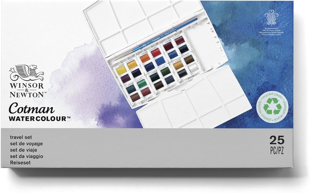 Cotman Watercolour Set Painting PLUS 24 Half Pans