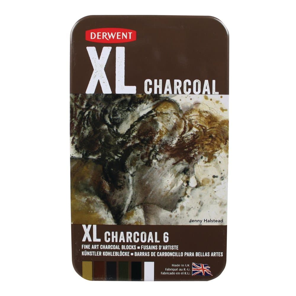 Derwent XL Charcoal Block 6 Colour Tin