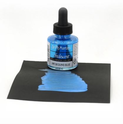 Dr.PH Martin's Iridescent Calligraphy Colours Sequins Blue *ND*