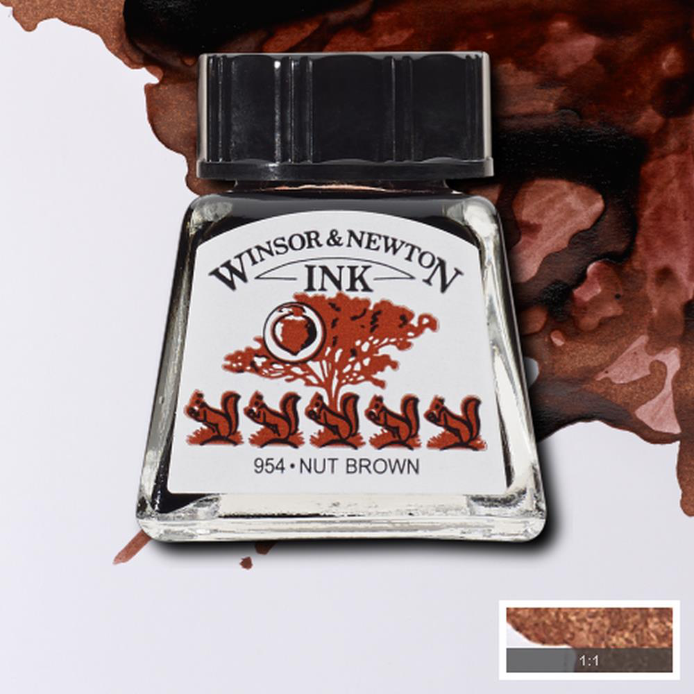Winsor & Newton Drawing Ink 14ml Nut Brown 