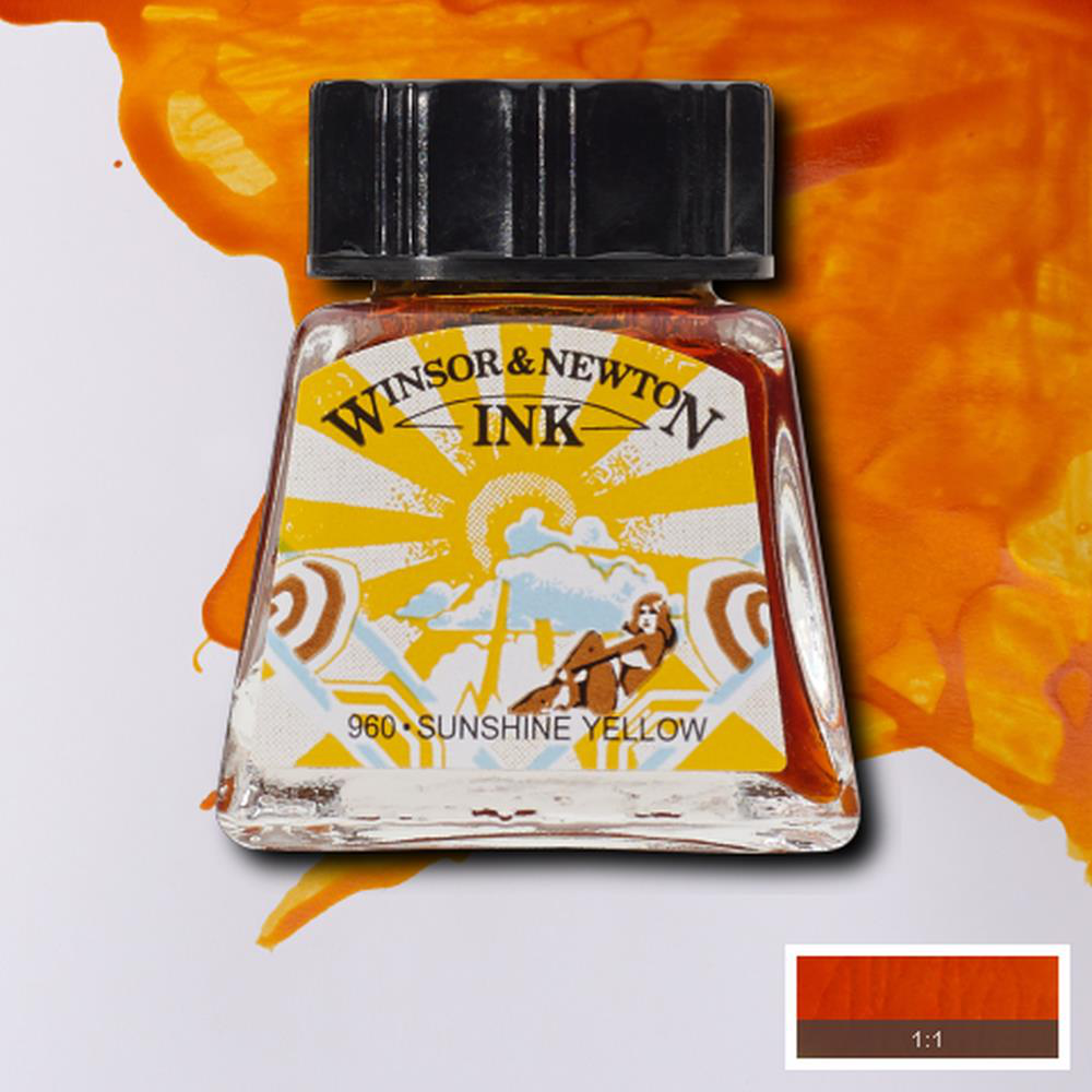 Winsor & Newton Drawing Ink 14ml Sunshine Yellow  