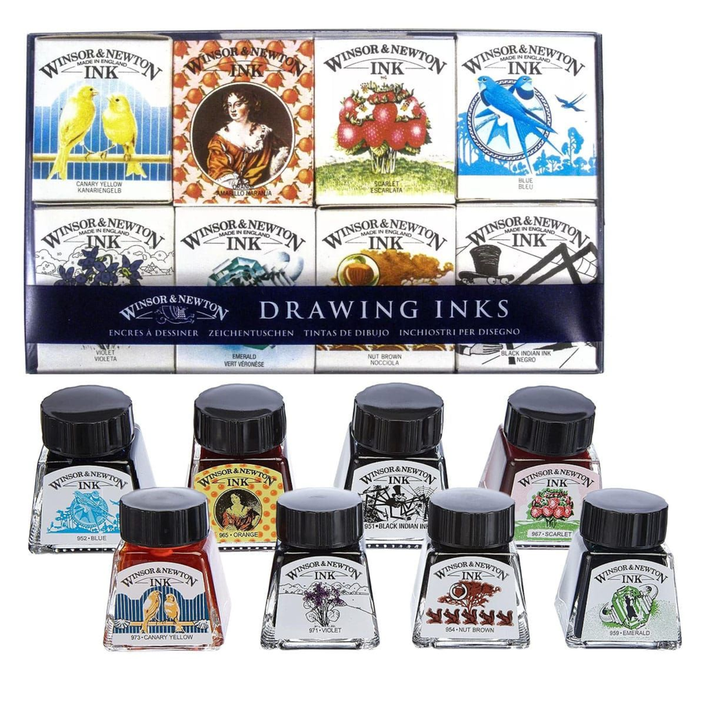 Winsor & Newton Drawing Ink Set - 8 Colours
